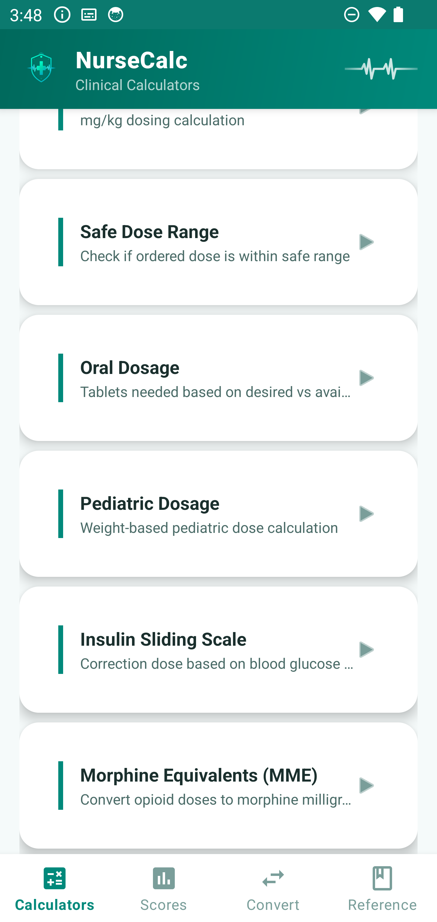 nursecalc screenshot 2