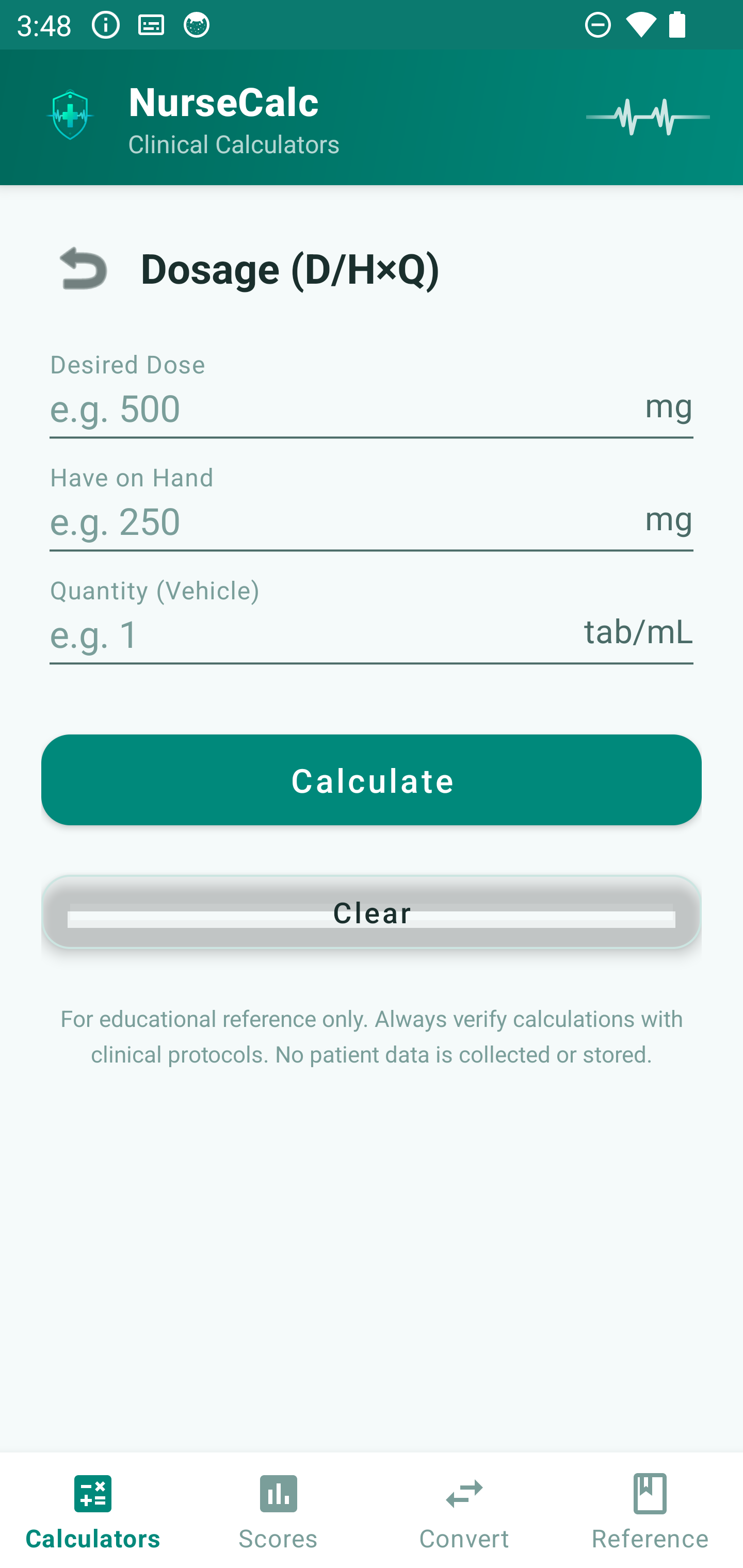 nursecalc screenshot 3